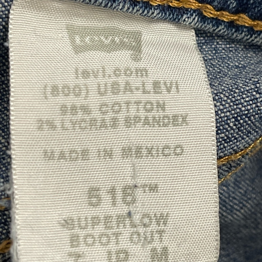 Levi’s 518 Superlow Bootcut Jeans Juniors 7M Butterfly Patch Y2K - Picture 12 of 16